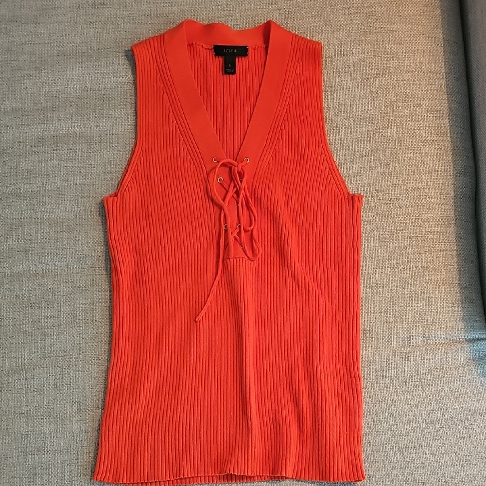 J Crew Women's Orange Sleeveless Top